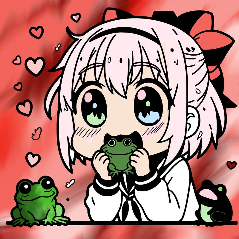 anime girl obsessed with frogs
