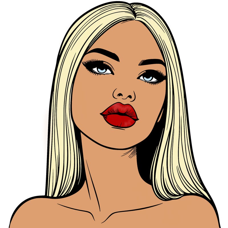 realistic woman with full lips