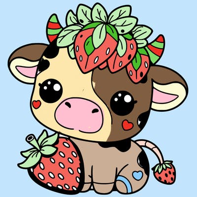 cute strawberry cow