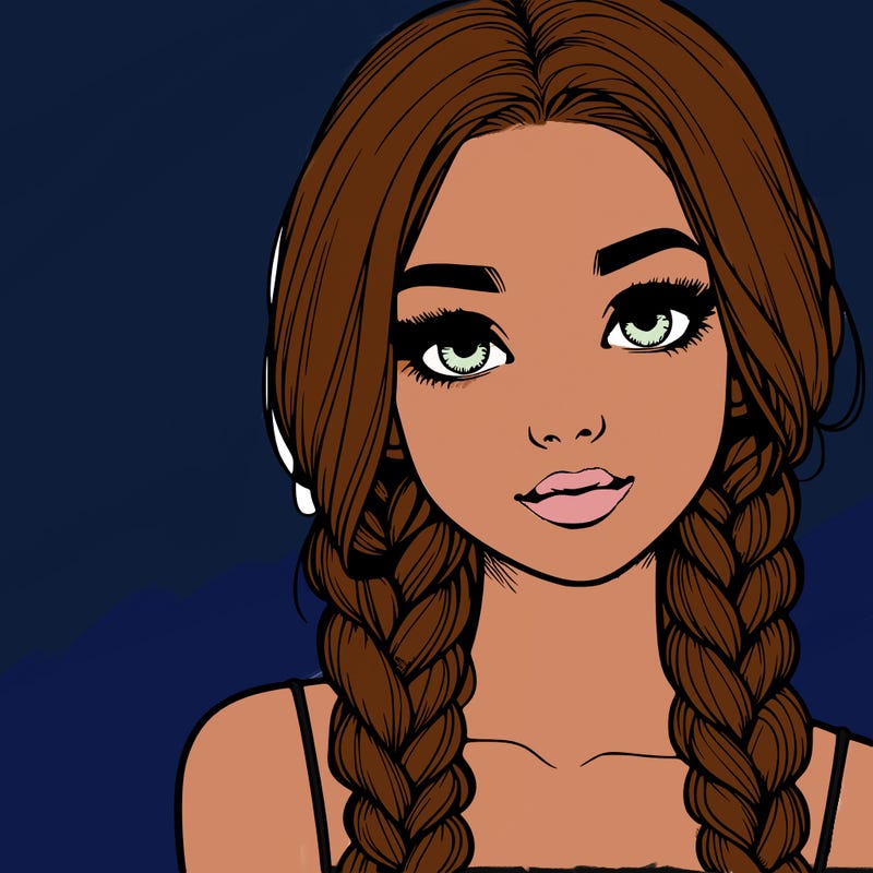 realistic girl with braids