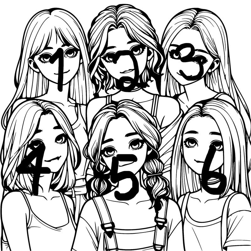 a group of girls realistic