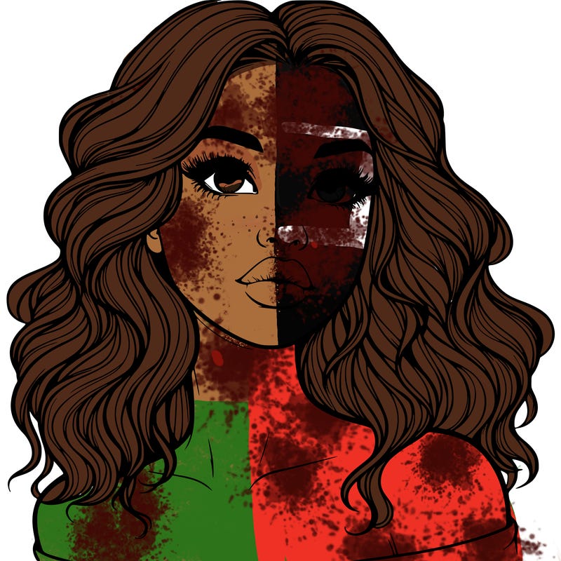 realistic girl with wavy hair and lips