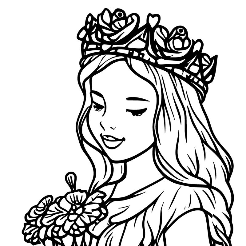 girl with flowers crown