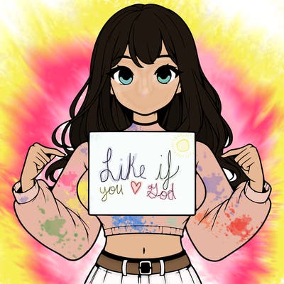 girl holding a blank sign in a long sleeve crop top