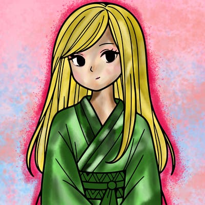 woman with long straight hair wearing kimono