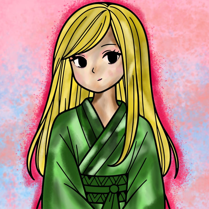 woman with long straight hair wearing kimono