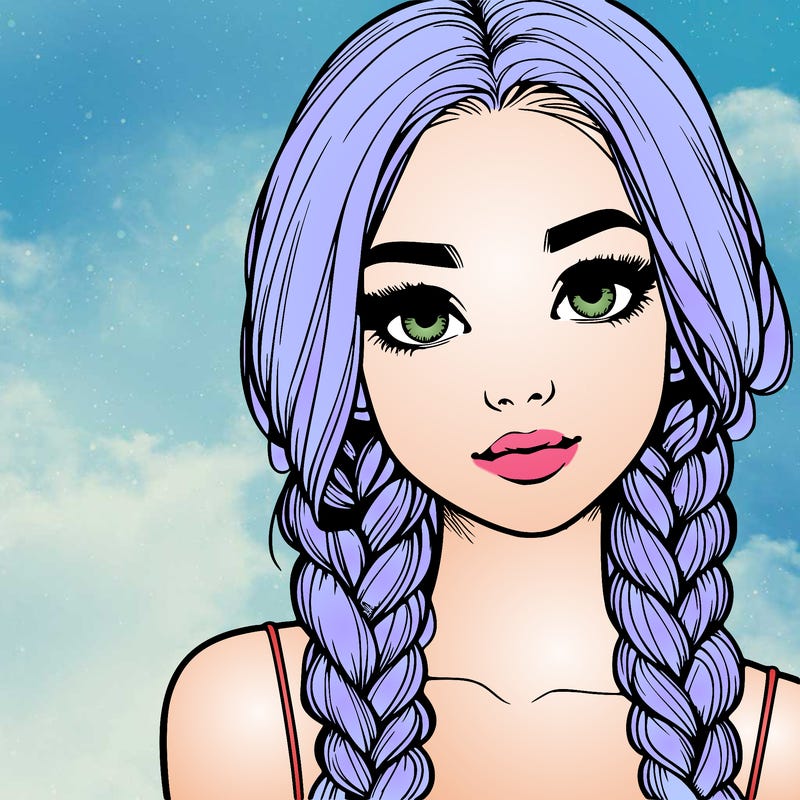 realistic girl with braids