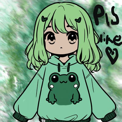 girl wearing frogging sweatshirt