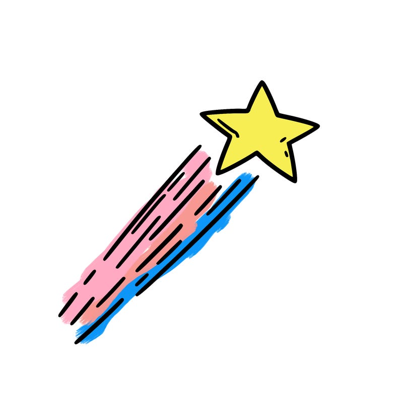 a shooting star in the sky