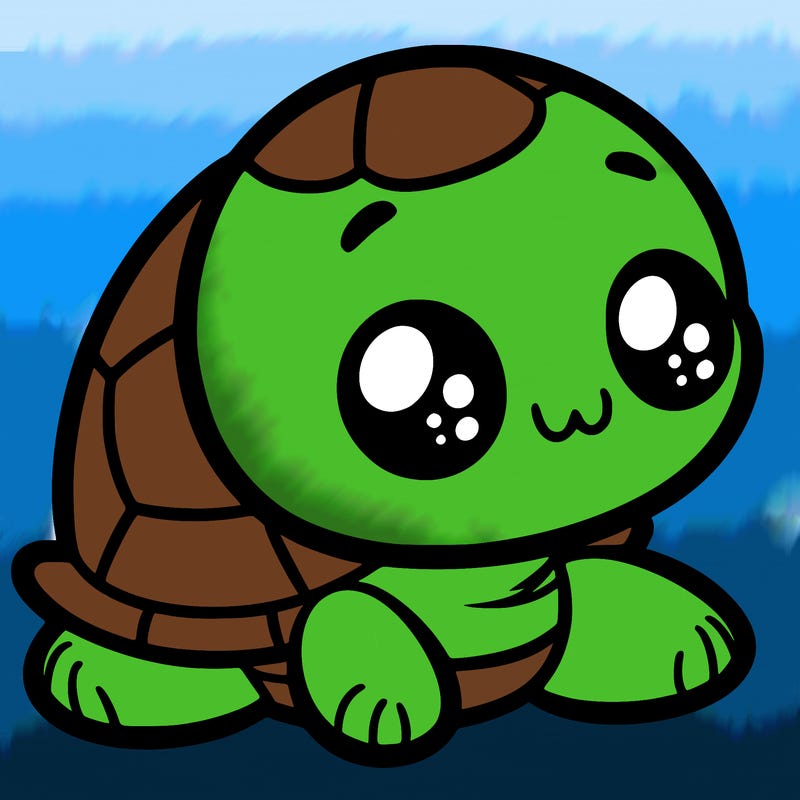 cute little animated turtle