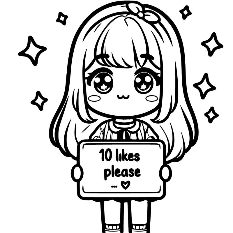 cute girl with sign that says 10 likes please