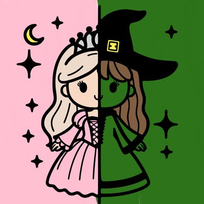 split princess and witch