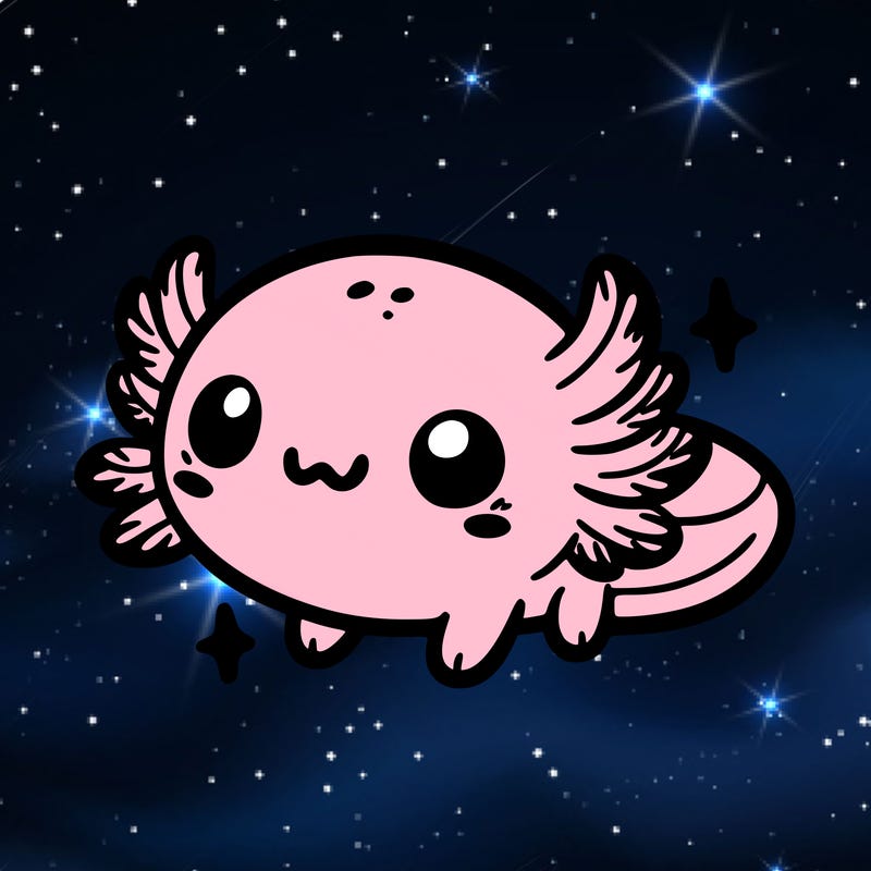 cute easy baby axolotl