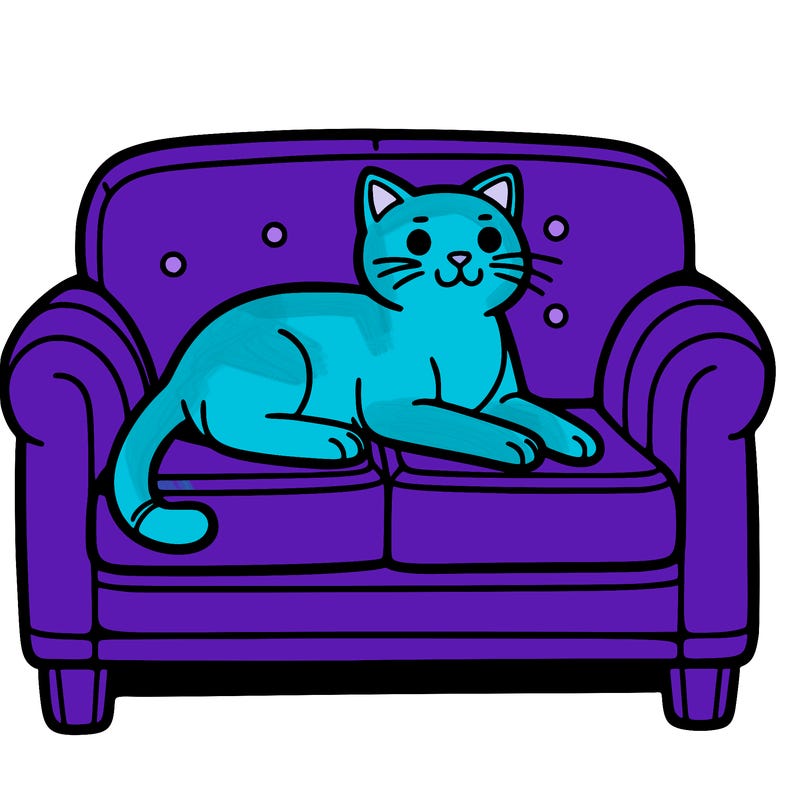 cat lying on the sofa