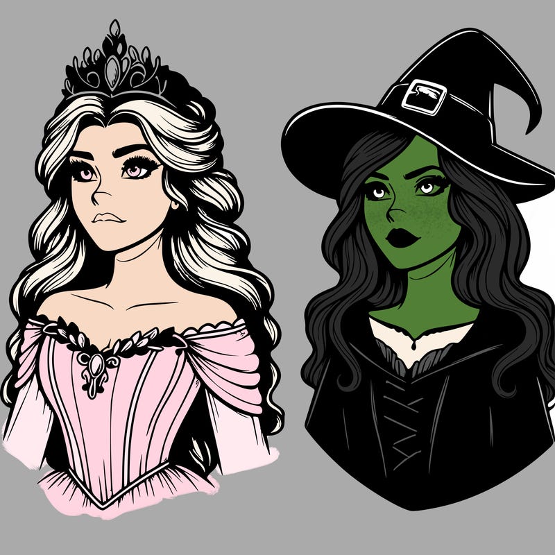 princess and witch realistic