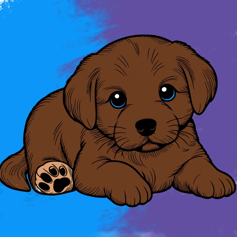 a cute realistic puppy