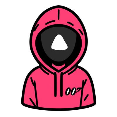 a person with non face waering a hoodie with a small 007 symbol