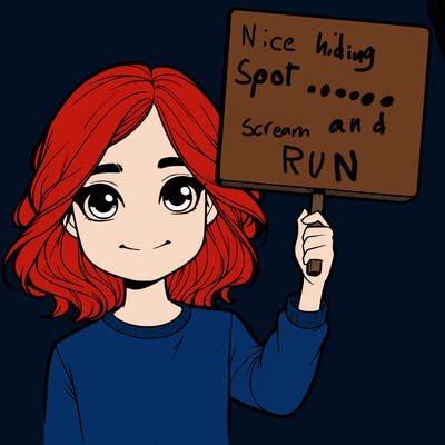 realistic girl holding up a sign