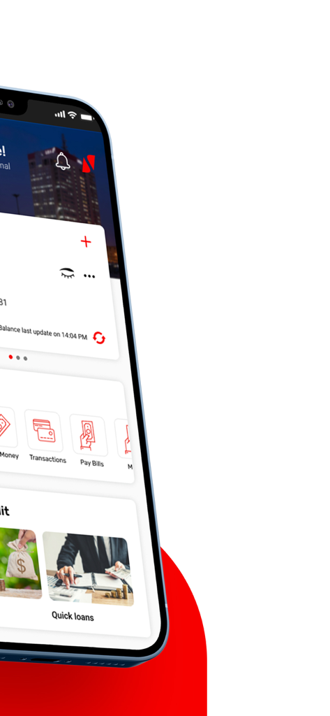UBA Mobile Banking - Dashboard of the UBA Mobile Banking app showing account balance and transaction options
