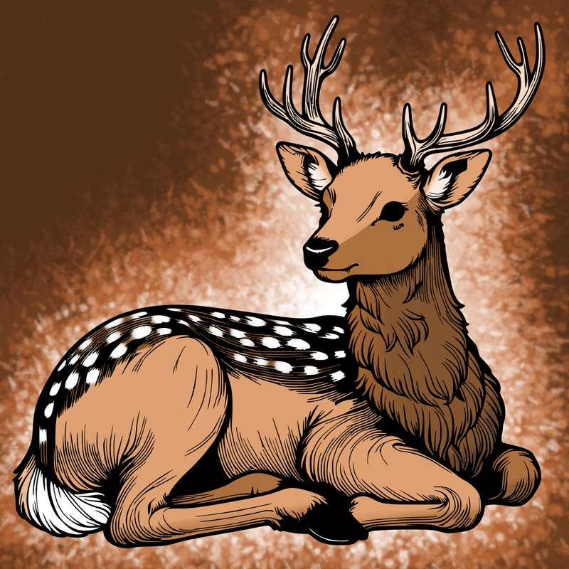 realistic deer with antlers