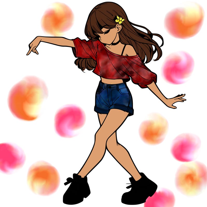 realistic girl danceing