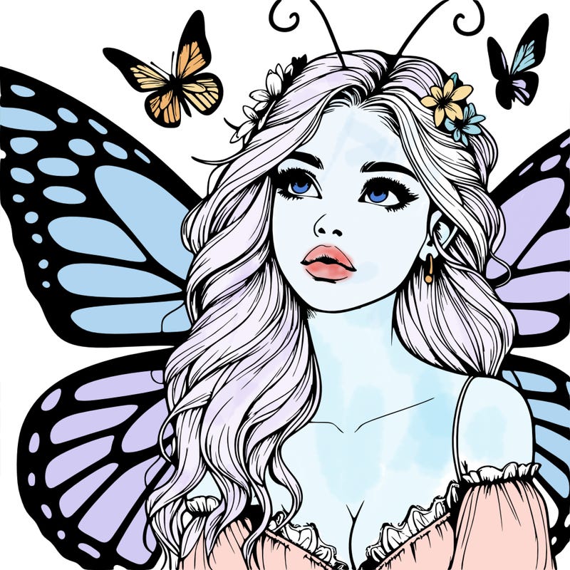 butterfly fairy realistic girl