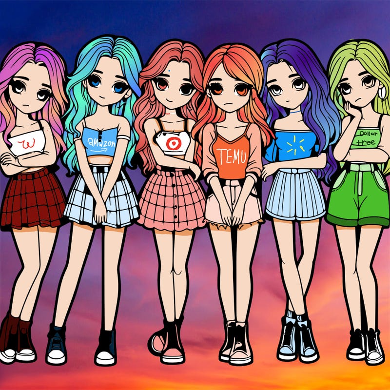 a group of girls realistic