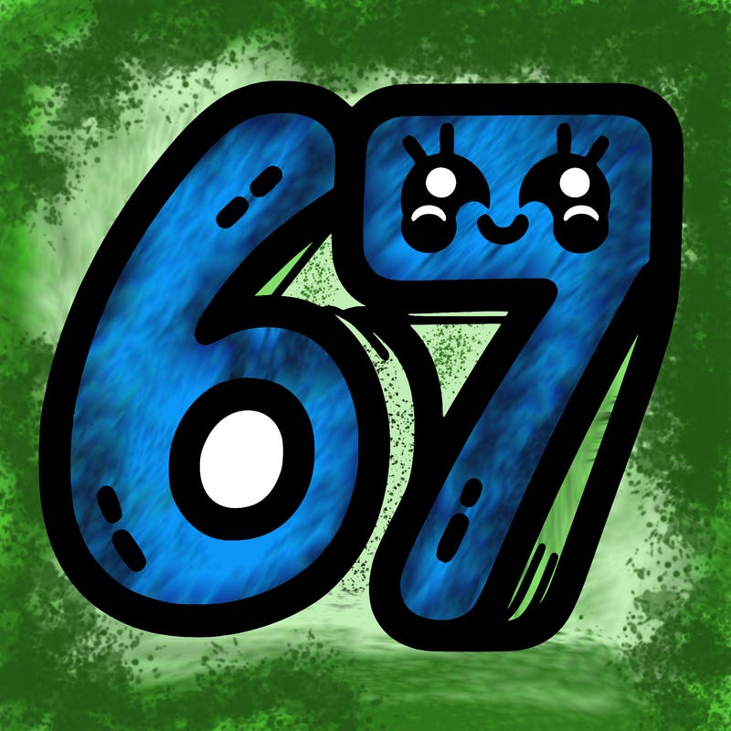 the numbers 67