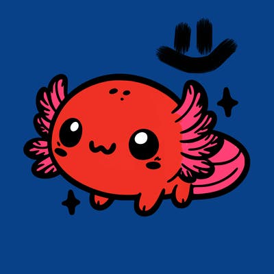 cute easy baby axolotl
