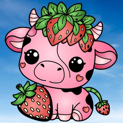 cute strawberry cow