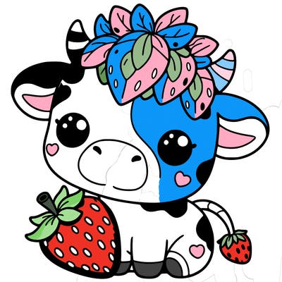 cute strawberry cow