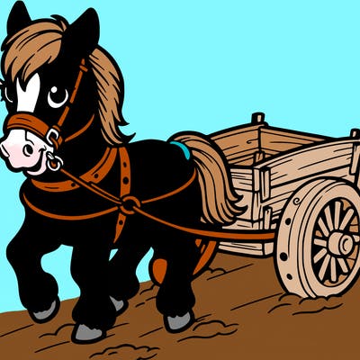 horse pulling cart