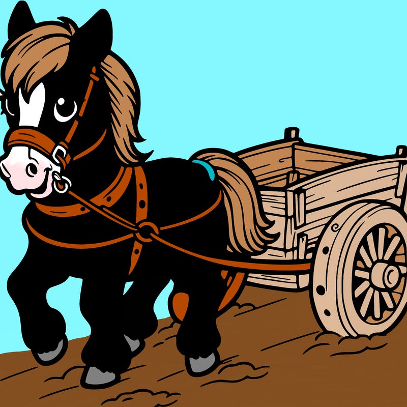 horse pulling cart