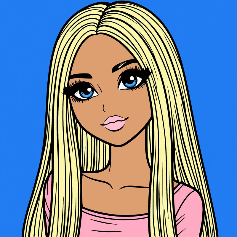 realistic girl with straight and long hair