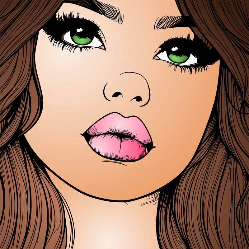 really realistic girl with lips
