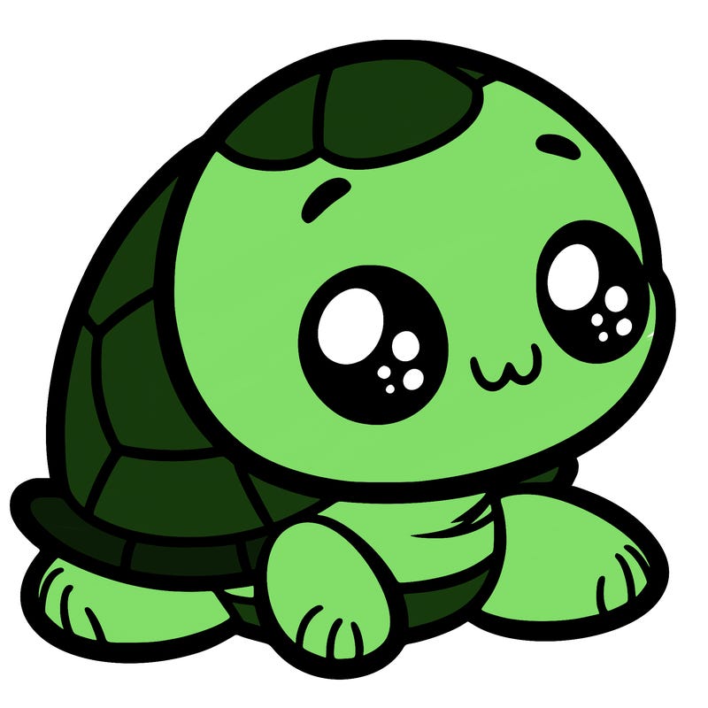 cute little animated turtle