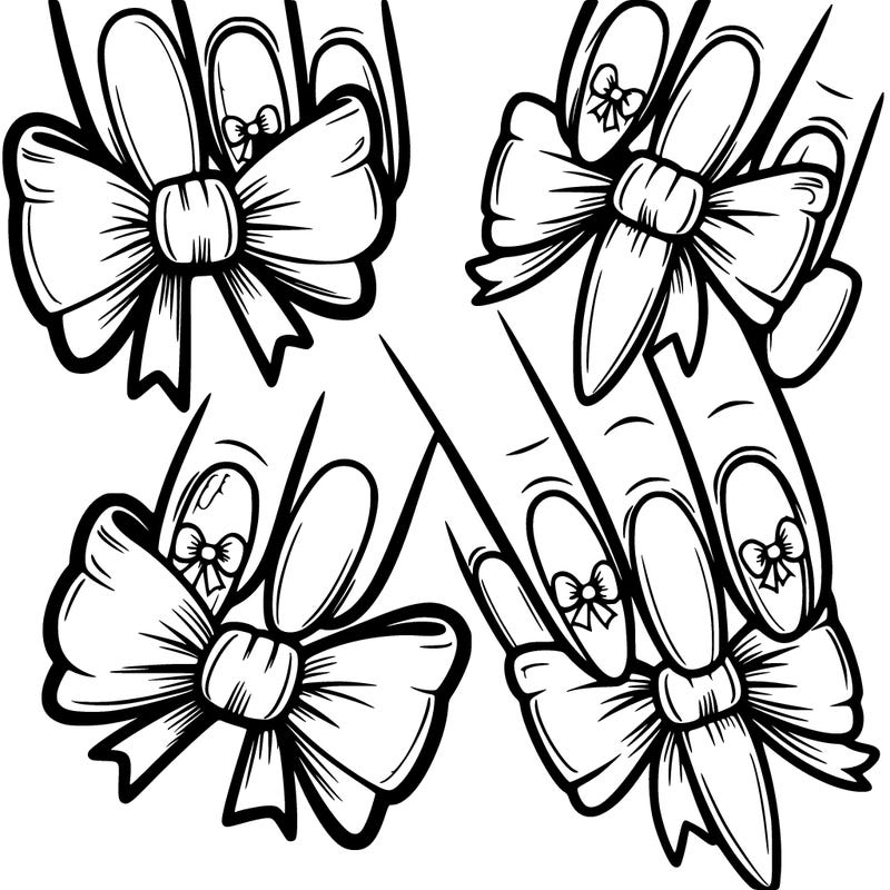 nails with cute bows