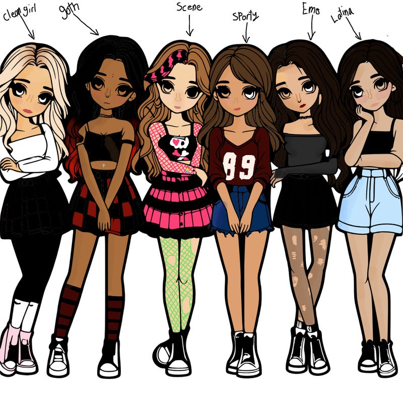 a group of girls realistic