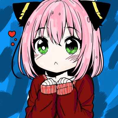 shy anime catgirl