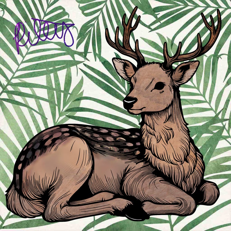 realistic deer with antlers