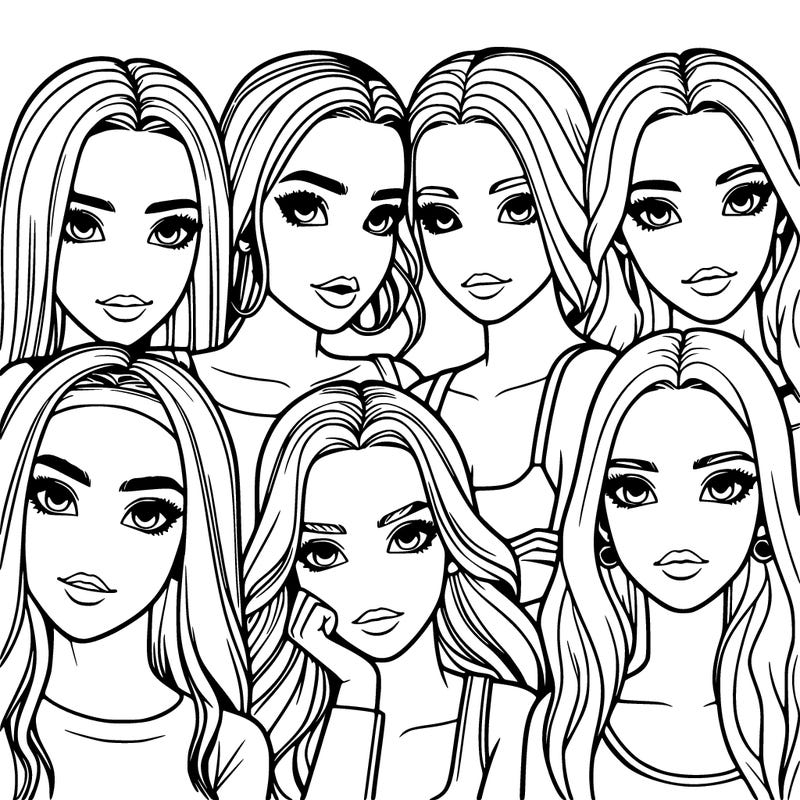 a group of girls realistic