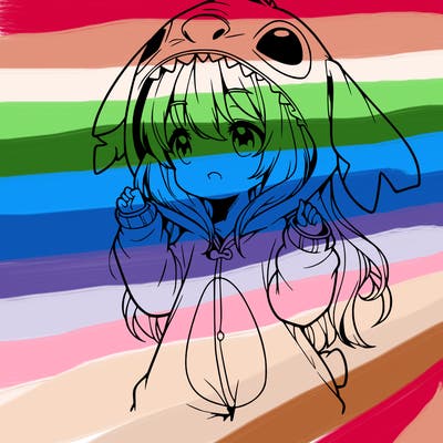 anime girl in a stitch onsie