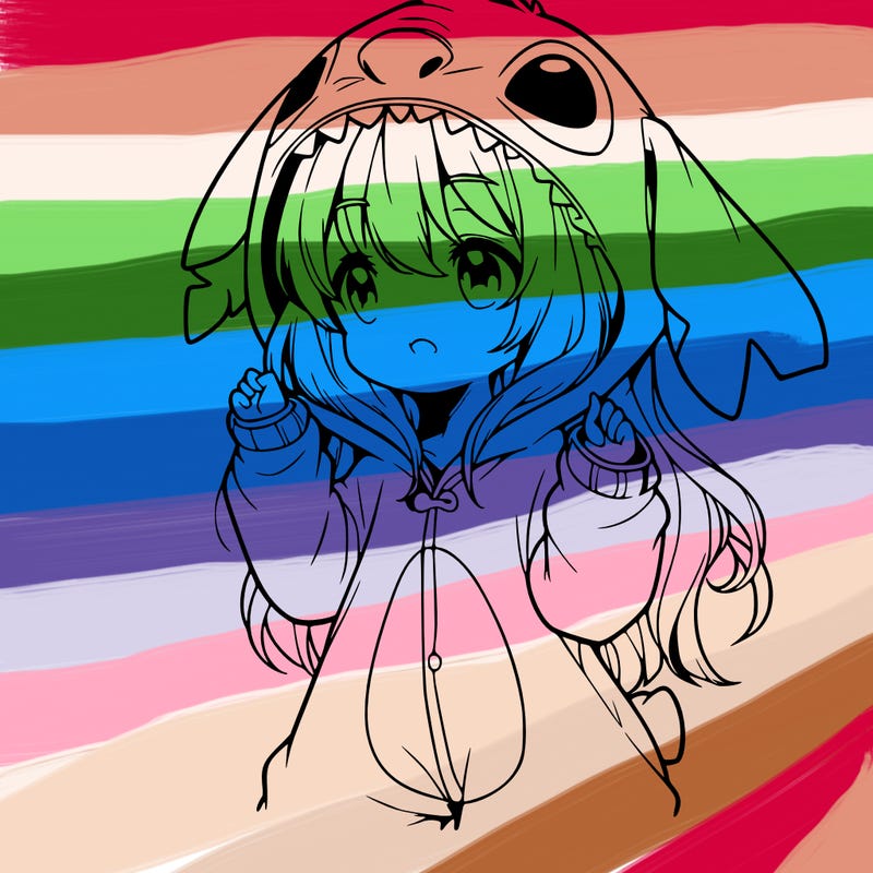 anime girl in a stitch onsie