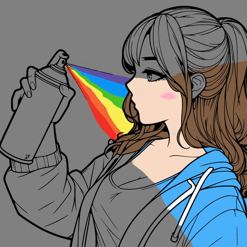 a realistic girl spray, painting