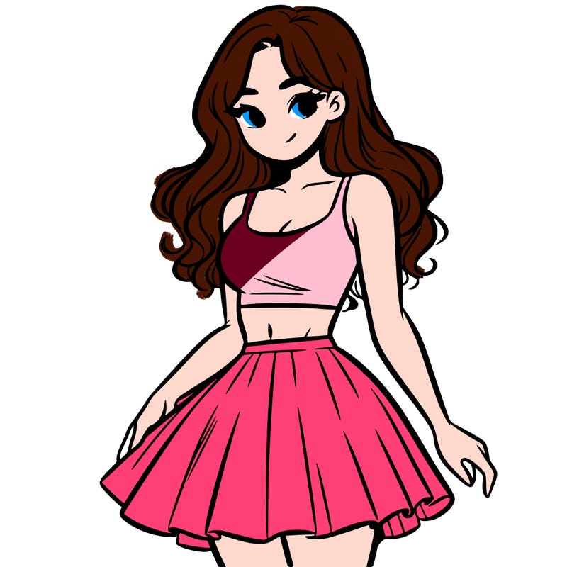 woman in a skirt and crop top