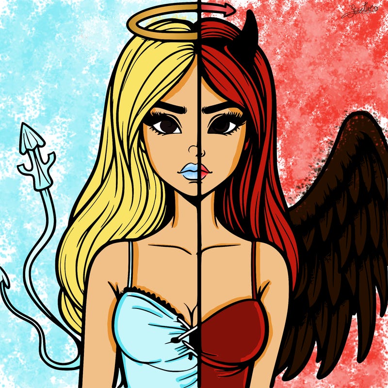 devil vs angel realistic girl