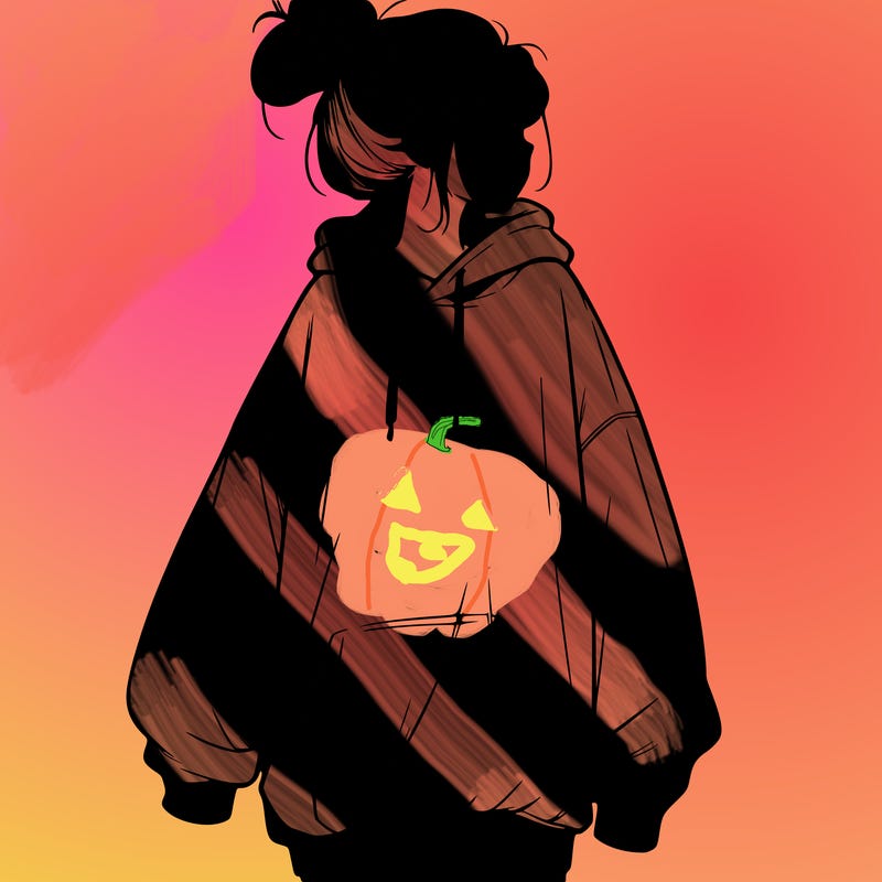 realistic girl with a oversized sweatshirt on and a bun