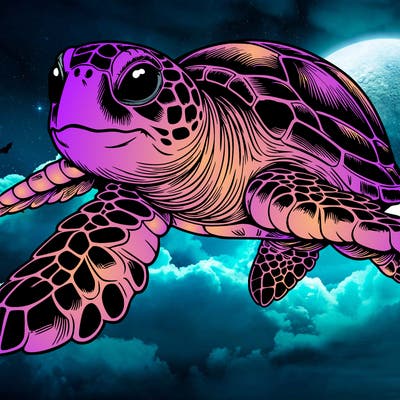 realistic sea turtle