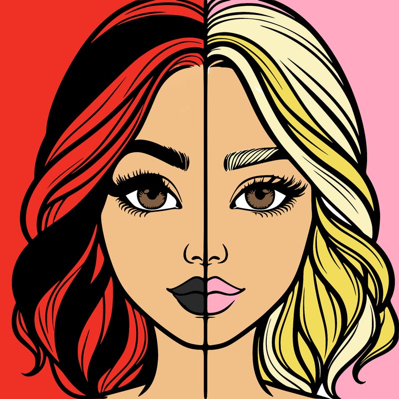 realistic girl split half