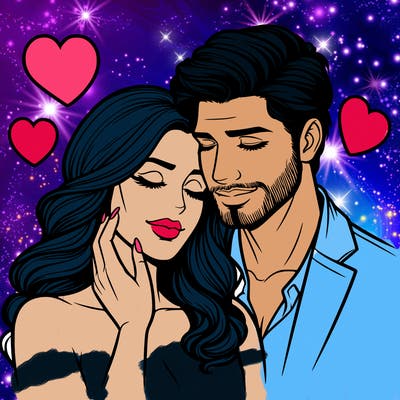 man and woman in love realistic